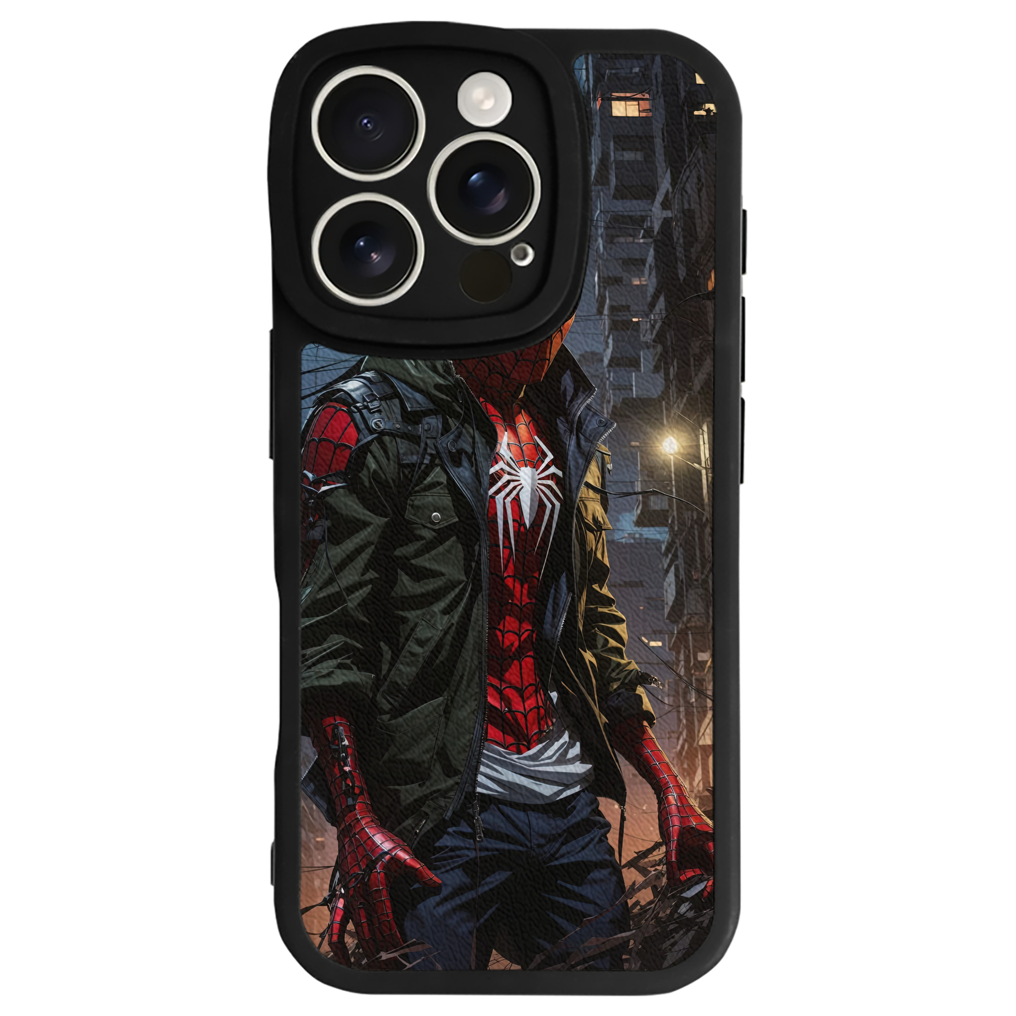Spider Man スパイダーマン 【iPhone 16シリーズ対応】シリコンスマホケース（レザー調） 材質：シリコン